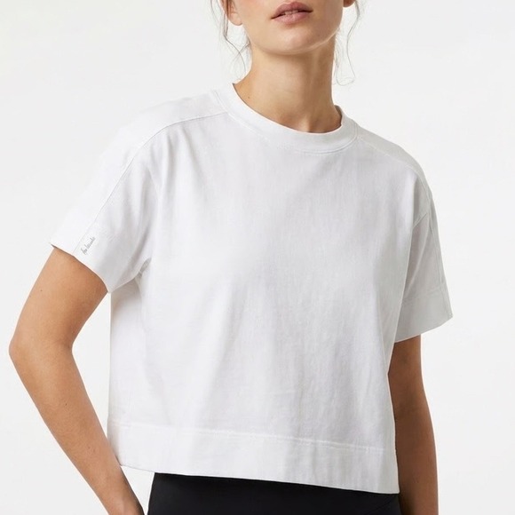 Easton Tops - Easton JS WMS Crop Tee White Short Sleeve Boxy Athletic Top Large